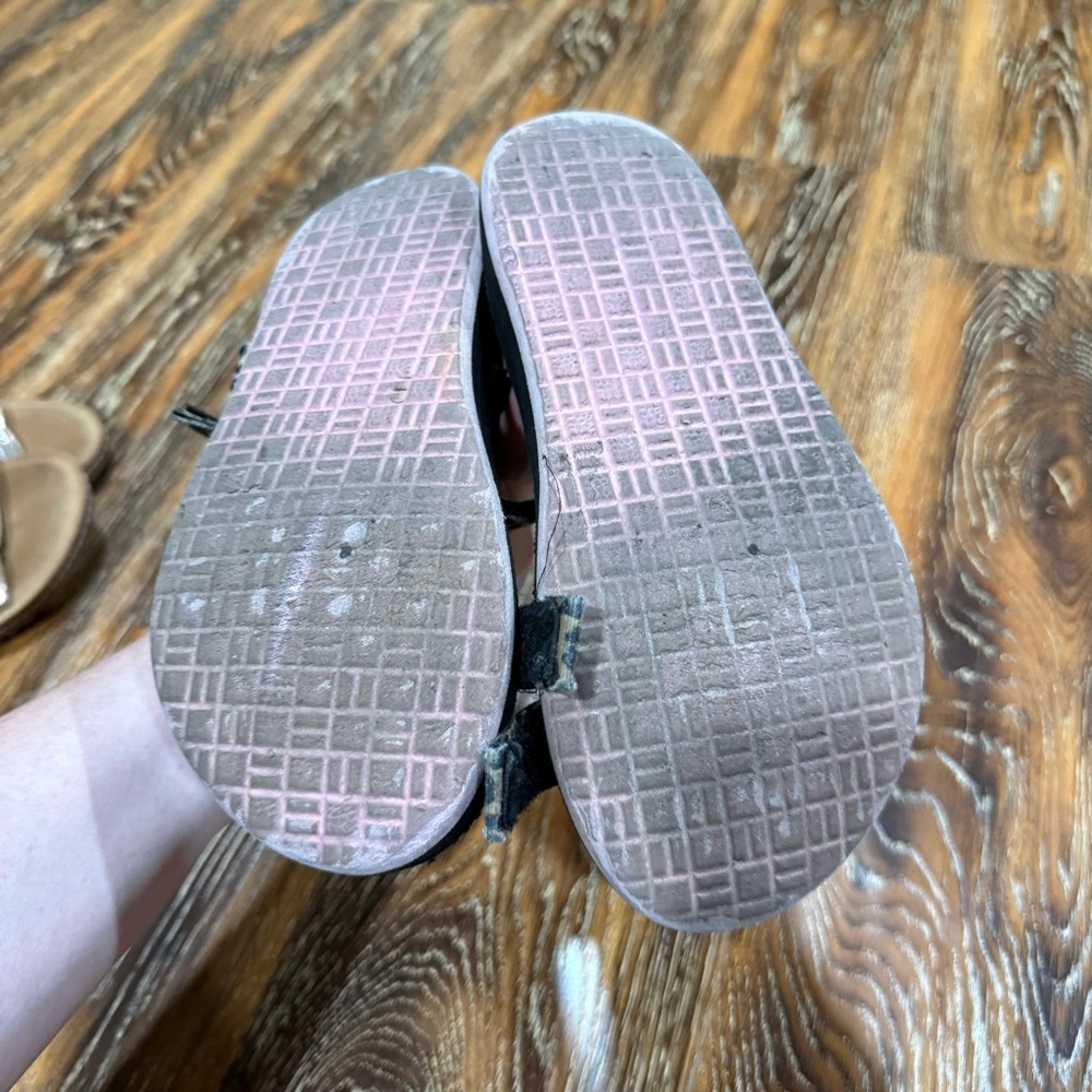 Girls Size 4 Rose Gold Beaded Sandals & Black Leopard-Print Shoes Big Kids - Picture 5 of 6